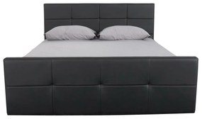 Κρεβάτι ArteLibre ANEMONE Μαύρο PU Με Αποθηκευτικό Χώρο 217x170x100cm (Στρώμα 160x200cm) - ART-14320005