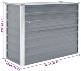 vidaXL Ζαρντινιέρα Υπερυψωμένη Γκρι 100x40x77 εκ. Γαλβανισμ. Χάλυβας