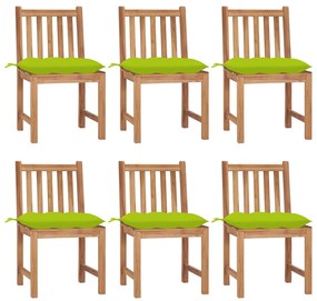 vidaXL Καρέκλες Κήπου 6 τεμ. από Μασίφ Ξύλο Teak με Μαξιλάρια