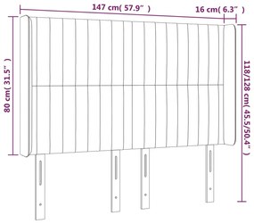 Κεφαλάρι Κρεβατιού LED Ροζ 147x16x118/128 εκ. Βελούδινο - Ροζ