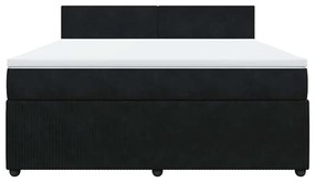 vidaXL Κρεβάτι Boxspring με Στρώμα Μαύρο 180x200 εκ. Βελούδινο