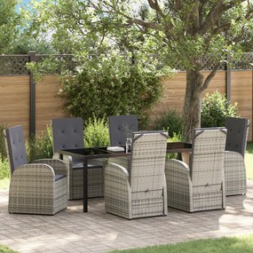 vidaXL Σετ Επίπλων Εξωτερικού Χώρου 7 pcs Γκρι 200 x 80 x 73 εκ