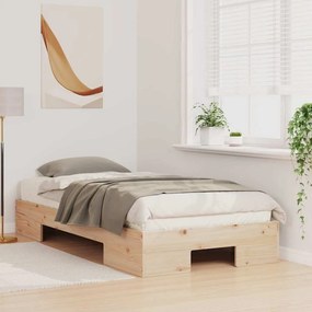 vidaXL Σκελετός Κρεβατιού Καφέ 90 x 190 cm