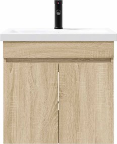 vidaXL Μονάδα μπάνιου με βρύση Sonoma Δρυς 61 x 40 x 74,5 εκ.