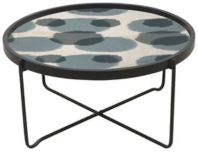 BLUE COFFEE TABLE ΠΟΛΥΧΡΩΜΟ ΜΕ PATTERN ΜΑΥΡΟ D75xH37,5cm 04-0428