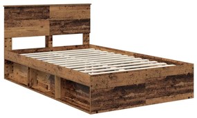 vidaXL Σκελετός Κρεβατιού Παλιό ξύλο 120 x 190 cm Επεξεργασμένο ξύλο