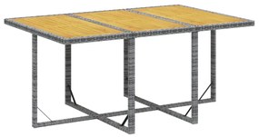 vidaXL Σετ Τραπεζαρίας Κήπου 7 τεμ. Γκρι Συνθ. Ρατάν με Μαξιλάρια