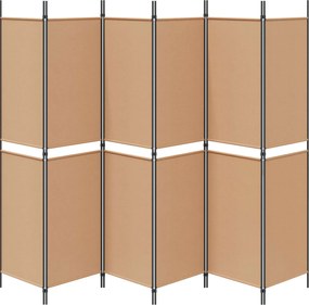 vidaXL Διαχωριστικό Δωματίου 6-Πάνελ Μπεζ 300 x 200 cm Ύφασμα