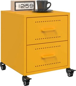 vidaXL Κομοδίνα 2 τεμ. Μουσταρδί 36x39x43,5 εκ. από Χάλυβα