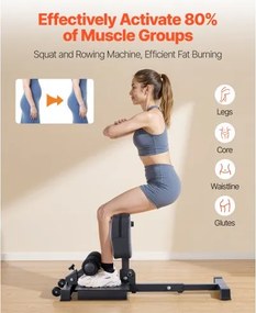 VEVOR Sissy Squat Machine, Multi-Function Deep Sissy Squat Bench for Leg Muscle Training, Easy Setup &amp; Foldable Core Waistline &amp; Glute Workout Equipment, Leg Exercise Machine for Home Gym, Black