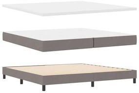 vidaXL Κρεβάτι box spring με στρώμα Taupe 200 x 200 cm ύφασμα