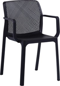 DORIAN Πολυθρόνα Κήπου Βεράντας PP-UV Μαύρο   6τμχ