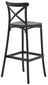 Σκαμπό μπαρ Crossie  pp μαύρο 44x44x113εκ