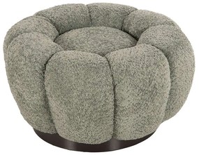 Σκαμπό Στρογγυλό Kripp HM9602.05 Φ60x31cm Με Μεταλλική Βάση Και Μπουκλέ Ύφασμα Mint Μέταλλο,Ύφασμα