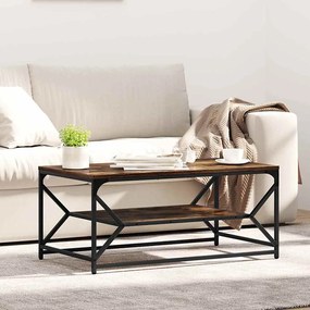 vidaXL Τραπεζάκι Καφέ με Ράφι Καπνιστής Δρυς 90x50x40 εκ. Μοριοσανίδα