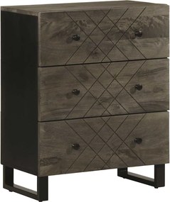 vidaXL Μπουφές Μαύρο 60x33x75 cm Μασίφ Ξύλο Μάνγκο