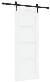 vidaXL Συρόμενη Πόρτα Λευκό 78 x 202 εκ. Μασίφ ξύλο πεύκου