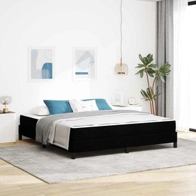 vidaXL Κρεβάτι με ελατήρια με στρώμα Μαύρο 180 x 200 cm ύφασμα
