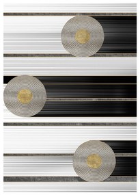 ΧΑΛΙ ΣΑΛΟΝΙΟΥ ME ΚΡΟΣΙΑ ΛΕΥΚΟ-ΜΑΥΡΟ-ΧΡΥΣΟ 120X170 εκ.FB97677.24 0517187