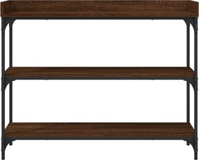 vidaXL Τραπέζι Κονσόλα με Ράφια Καφέ Δρυς 100 x 30 x 80 εκ.