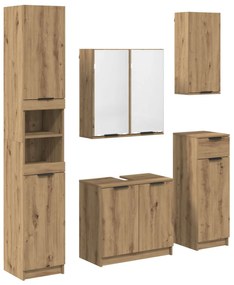 vidaXL Σετ Επίπλων Μπάνιου 5 pcs Artisan Oak Επεξεργασμένο ξύλο