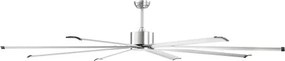 VEVOR 244 cm Aluminum Ceiling Fan Without Light Remote Control Brushed Nickel