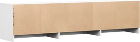 vidaXL Ντουλάπι TV με led Λευκό 165 x 34 x 40 εκ. Επεξεργασμένο ξύλο