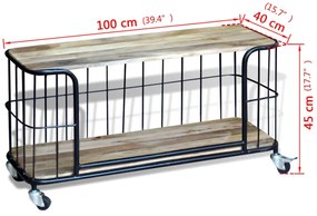 Έπιπλο Τηλεόρασης 100 x 40 x 45 εκ. από Μασίφ Ξύλο Μάνγκο - Καφέ