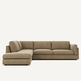 Γωνιακός καναπές με ανάκλινδρο από βελούδο stonewashed, Cesar