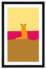 Αφίσα με παρπαστού Παράξενη αλεπού - 40x60 white