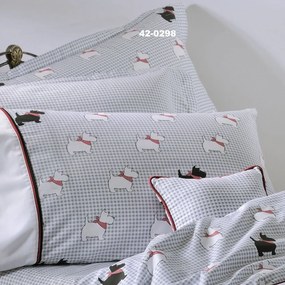 Μαξιλαροθήκες Παιδικές 767 Σετ 2τμχ Oxford Grey-Red Down Town 52X75 100% Cotton Satin