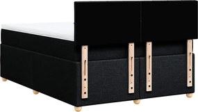 vidaXL Κρεβάτι Boxspring με Στρώμα Μαύρο 140x190 εκ. Υφασμάτινο