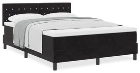 vidaXL Κρεβάτι Box Spring με Στρώμα Μαύρο 140x200 εκ Βελούδο