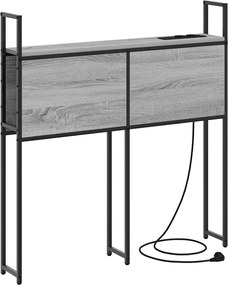 vidaXL Κεφαλάρι Αποθήκης με Σταθμό Φόρτισης Γκρι sonoma