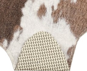 vidaXL Χαλί Πλενόμενο Σχέδιο Αγελάδας Καφέ/Λευκό 120x170 εκ.