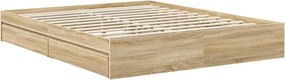 vidaXL Κρεβάτι Αποθήκης Δρύς Sonoma 160 x 200 cm Επεξεργασμένο ξύλο