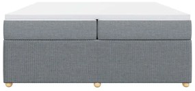 vidaXL Κρεβάτι Boxspring με Στρώμα Ανοιχτό Γκρι 200x200 εκ. Υφασμάτινο