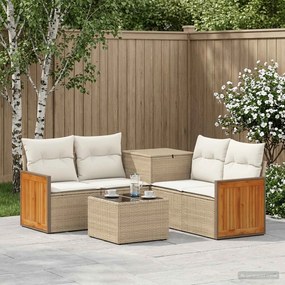vidaXL Σετ Καναπέ 6 τμχ. Μπεζ και Κρέμ 55 x 55 x 37 εκ