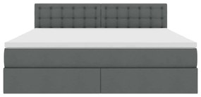 vidaXL Κρεβάτι με αποθηκευτικό χώρο και LED Σκούρο Γκρι 160 x 200 cm