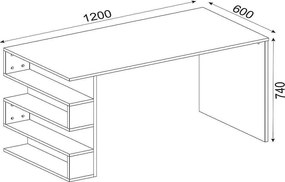 Γραφείο ArteLibre CLEORA Λευκό Μοριοσανίδα/Μελαμίνη 120x60x74cm