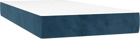 vidaXL Κρεβάτι Boxspring με Στρώμα Σκούρο Μπλε 100x200 εκ. Βελούδινο