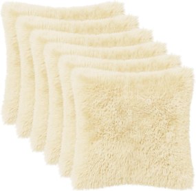 vidaXL Κάλυμμα Μαξιλαριού 6 pcs HEERLEN Κρεμ 30 x 30 cm PV Φλίς