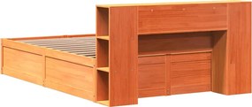 vidaXL Σκελετός Κρεβ. Χωρίς Στρώμα Καφέ Κεριού 150x200 εκ Μασίφ Πεύκο