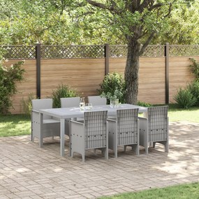 vidaXL Σετ Τραπεζαρίας Κήπου 7 pcs Ανοιχτό γκρι Large Πλαστικό