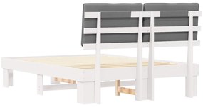 vidaXL Σκελετός Κρεβατιού με Επενδεδυμένο Κεφαλάρι Ανοιχτό γκρι