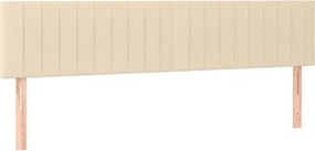 vidaXL Κρεβάτι Boxspring με Στρώμα Κρεμ 200x200 εκ. Υφασμάτινο