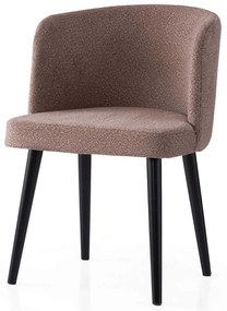 Καρέκλα Soft (Σετ 4Τμχ) 974NMB1917 57x57x81cm Black-Mink Wood, Fabric