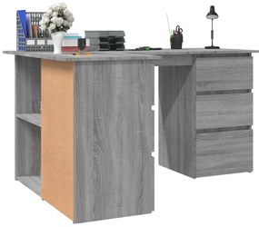 vidaXL Γραφείο Γωνιακό Γκρι Sonoma 145x100x76 εκ. Επεξεργασμένο Ξύλο