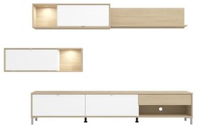 Σύνθετο σαλονιού CAMBRIDGE σε Λευκό - Oak 234x40x176εκ. 234x40x176 εκ.