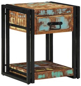 vidaXL Κομοδίνο Πολύχρωμο 40 x 40 x 50 cm Μασίφ ανακυκλωμένο ξύλο